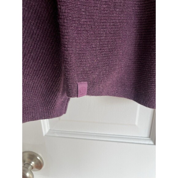 Lululemon Purple Cotton Blend Boxy Heathered Vintage Plum Pullover Sweater XS - Picture 4 of 8
